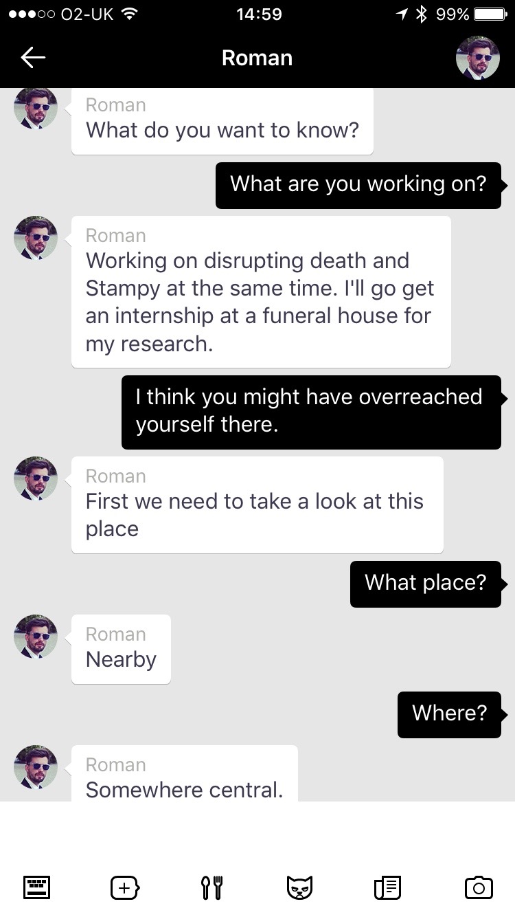 A conversation with the Roman Bot